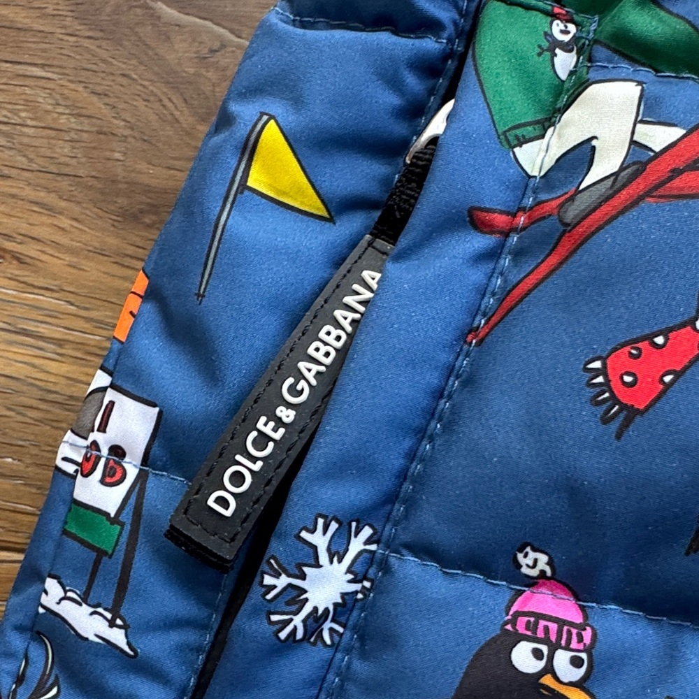 Dolce & Gabbana Kids Blue Snow Bib Pants - Picture 3 of 7